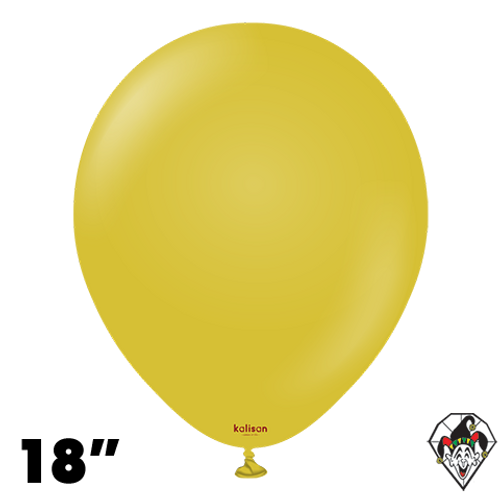 18 Inch Round Retro Mustard Balloons Kalisan 25ct