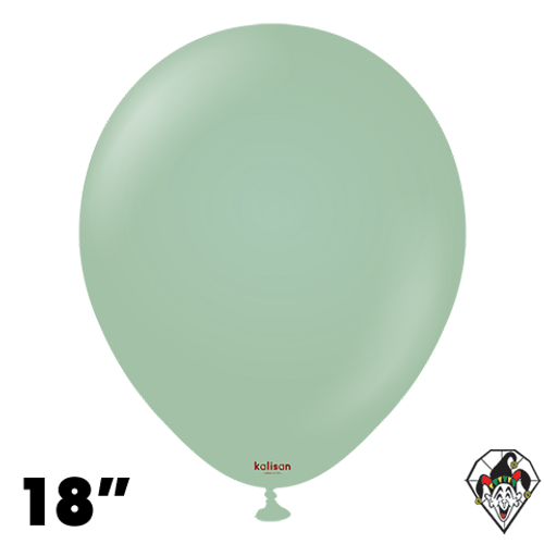 18 Inch Round Retro Winter Green Balloons Kalisan 25ct