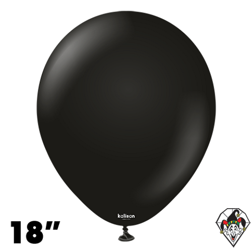 18 Inch Round Standard Black Balloons Kalisan 25ct