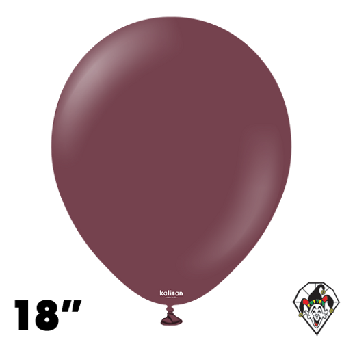 18 Inch Round Standard Burgundy Balloons Kalisan 25ct