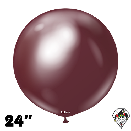 24 Inch Round Mirror Burgundy Balloons Kalisan 2ct