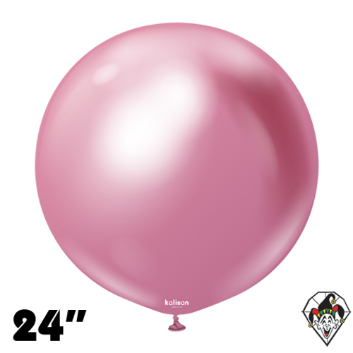 24 Inch Round Mirror Pink Balloons Kalisan 2ct