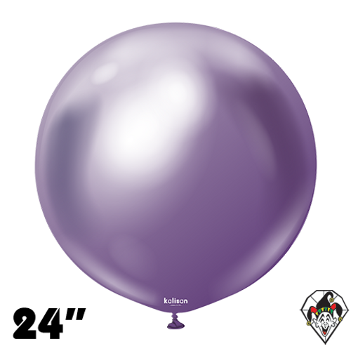 24 Inch Round Mirror Violet Balloons Kalisan 2ct