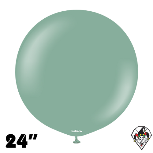 24 Inch Round Retro Sage Balloons Kalisan 2ct