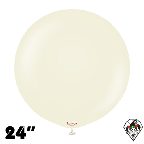 24 Inch Round Retro White Sand Balloons Kalisan 2ct