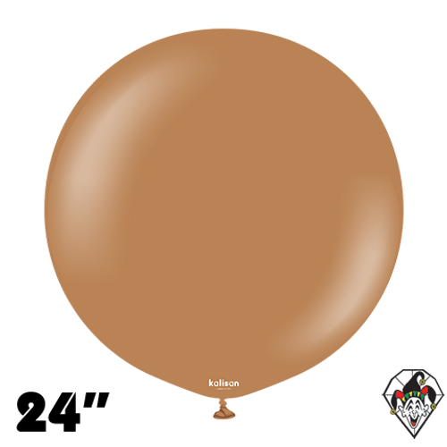 24 Inch Round Standard Caramel Brown Balloons Kalisan 2ct