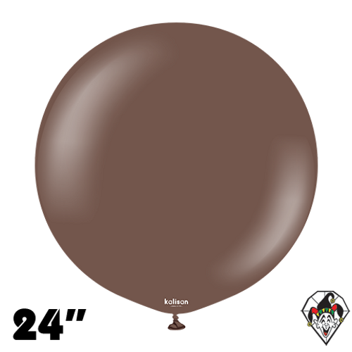 24 Inch Round Standard Chocolate Brown Balloons Kalisan 2ct