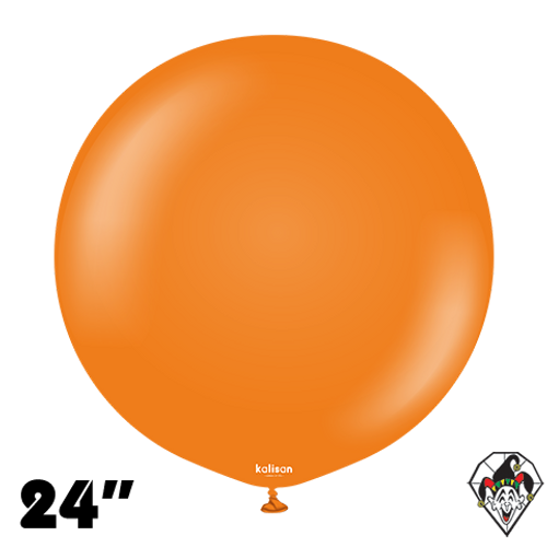 24 Inch Round Standard Orange Balloons Kalisan 2ct