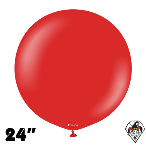 24 Inch Round Standard Red Balloons Kalisan 2ct