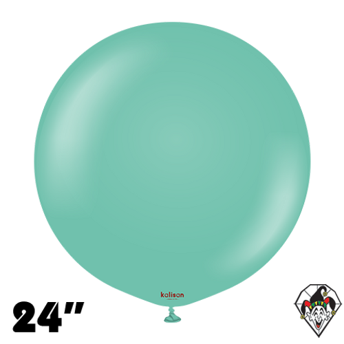 24 Inch Round Standard Sea Green Balloons Kalisan 2ct