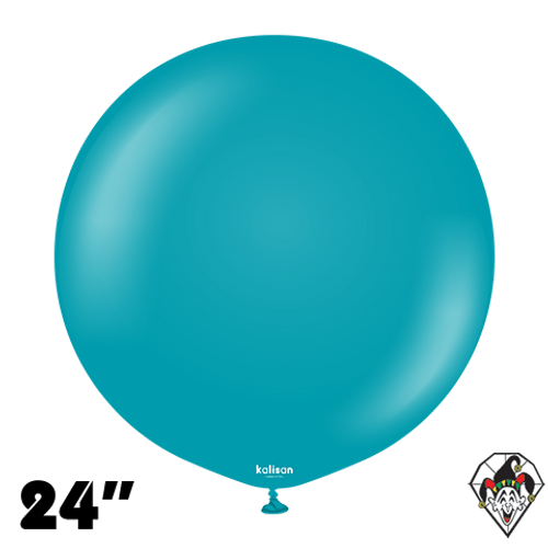 24 Inch Round Standard Turquoise Balloons Kalisan 2ct