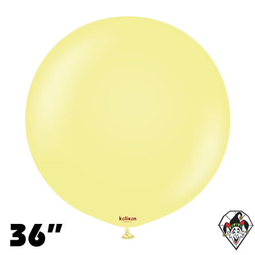 36 Inch Round Macaron Yellow Balloons Kalisan 2ct