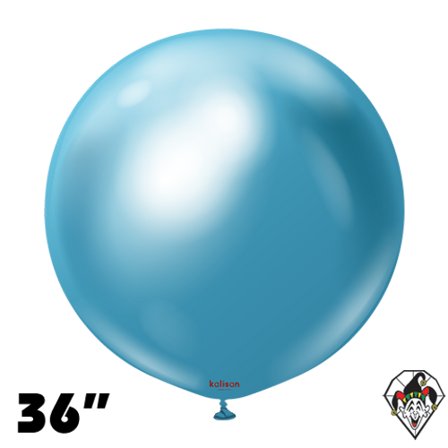36 Inch Round Mirror Blue Balloons Kalisan 2ct