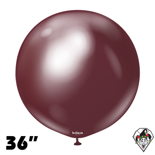 36 Inch Round Mirror Burgundy Balloons Kalisan 2ct