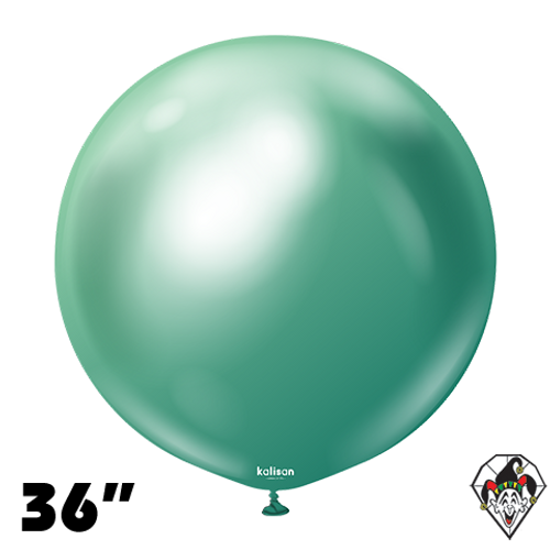 36 Inch Round Mirror Green Balloons Kalisan 2ct