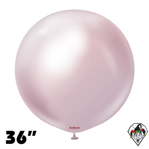36 Inch Round Mirror Pink Gold Balloons Kalisan 2ct