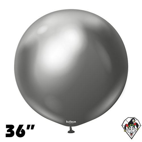 36 Inch Round Mirror Space Gray Balloons Kalisan 2ct