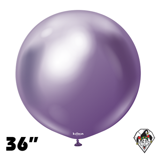 36 Inch Round Mirror Violet Balloons Kalisan 2ct