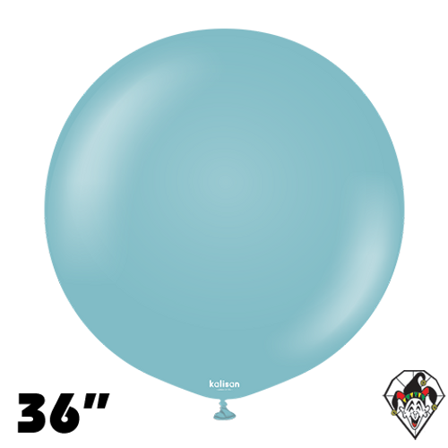 36 Inch Round Retro Blue Glass Balloons Kalisan 2ct