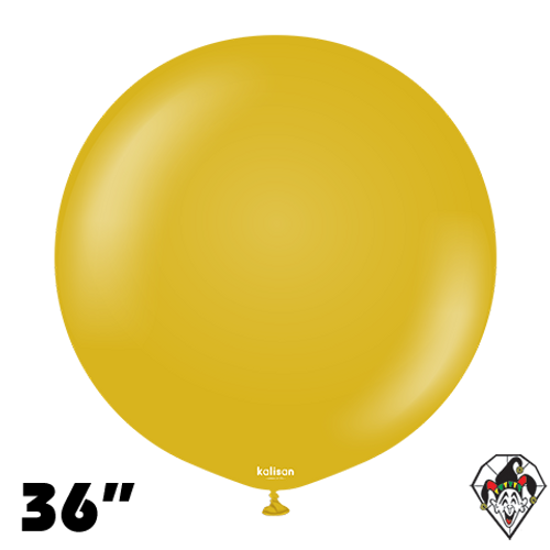 36 Inch Round Retro Mustard Balloons Kalisan 2ct