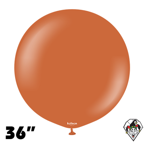36 Inch Round Retro Rust Orange Balloons Kalisan 2ct