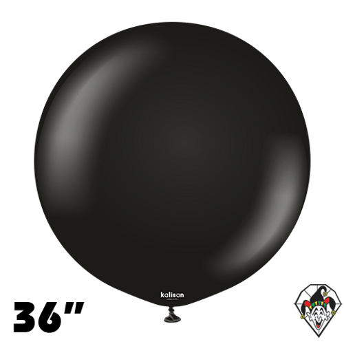 36 Inch Round Standard Black Balloons Kalisan 2ct