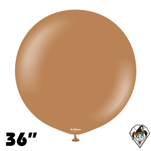 36 Inch Round Standard Caramel Brown Balloons Kalisan 2ct