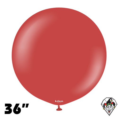 36 Inch Round Standard Deep Red Balloons Kalisan 2ct