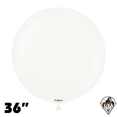 36 Inch Round Standard White Balloons Kalisan 2ct