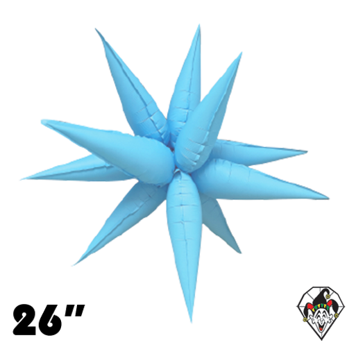 26 Inch Starburst Pastel Blue Foil Balloon 1ct  (12 Spikes)