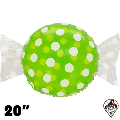 20 Inch Candy Polka Dots Green Foil Balloon 1ct