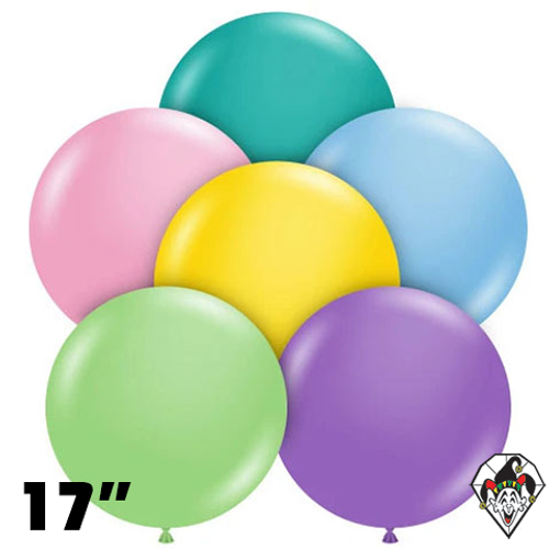 17 Inch Round Assortment Pastel Balloons Tuftex 50ct