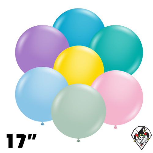 17 Inch Round Assortment Pastel Balloons Tuftex 50ct