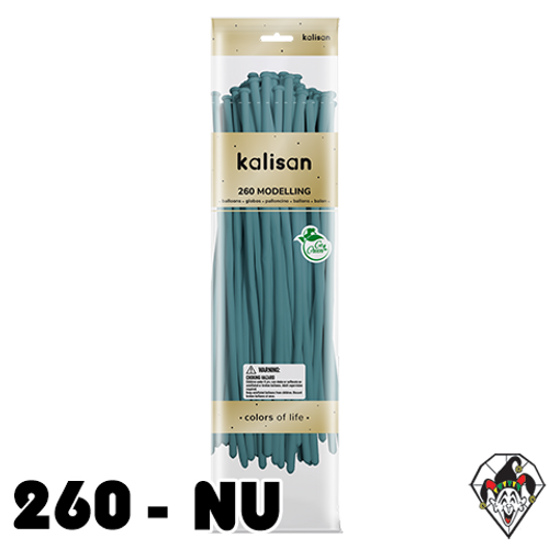260K Nozzle Up Retro Blue Glass Balloons Kalisan 50ct