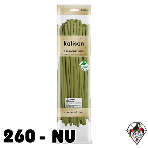 260K Nozzle Up Retro Olive Balloons Kalisan 50ct