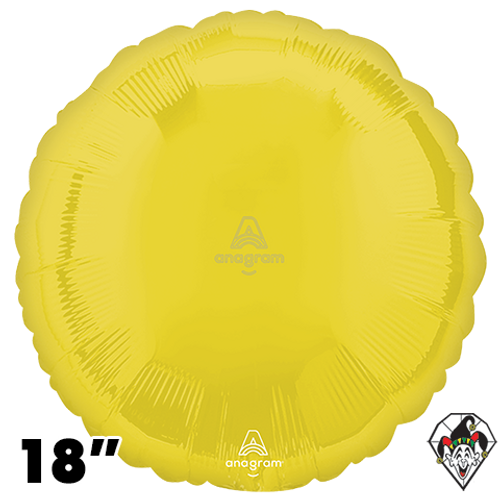 18 Inch Circle Vibrant Yellow Foil Balloon Anagram 1ct