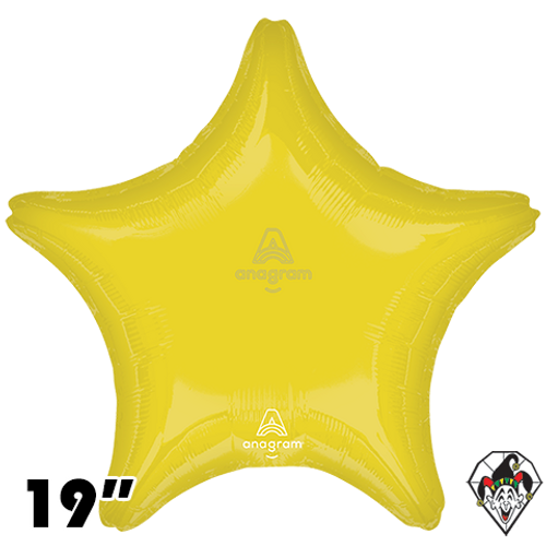 19 Inch Star Vibrant Yellow Foil Balloon Anagram 1ct