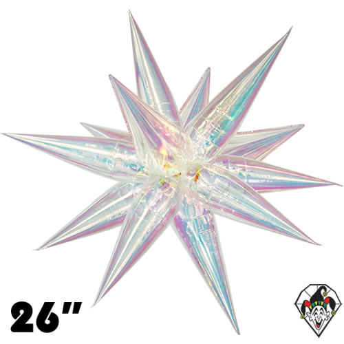 26 Inch Starburst Iridescent Foil Balloon 1ct  (12 Spikes)