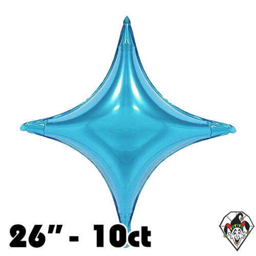 26 Inch Star Points Blue Foil Balloon 5ct