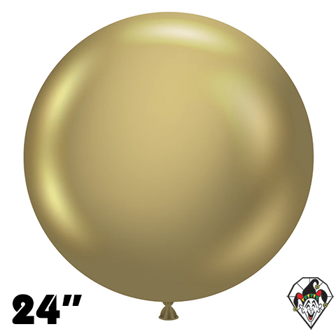 24 Inch Round Effects Golden Balloons Tuftex 25ct