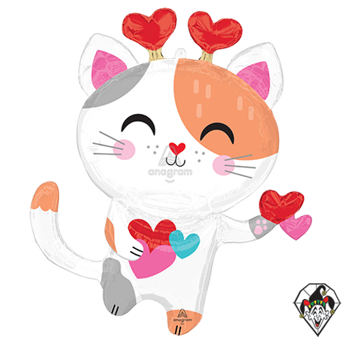 31 Inch Shape Purr-Fect Valentine Kitty Foil Balloon Anagram 1ct
