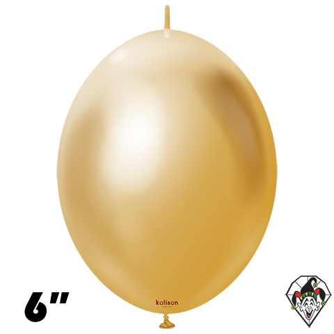 6 Inch K-Link Mirror Gold Balloon Kalisan 50ct