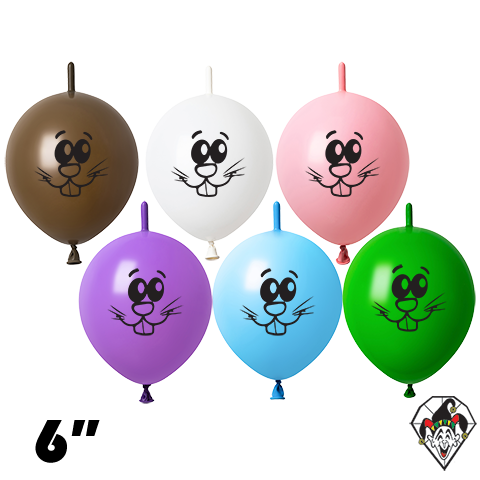 6 Inch Link Bunny Assortment Balloon Britetex 50ct By Corinne Sparkles Smith