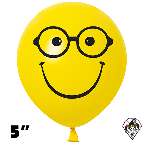 5 Inch Round Nerd Smiley Yellow Britetex 100ct
