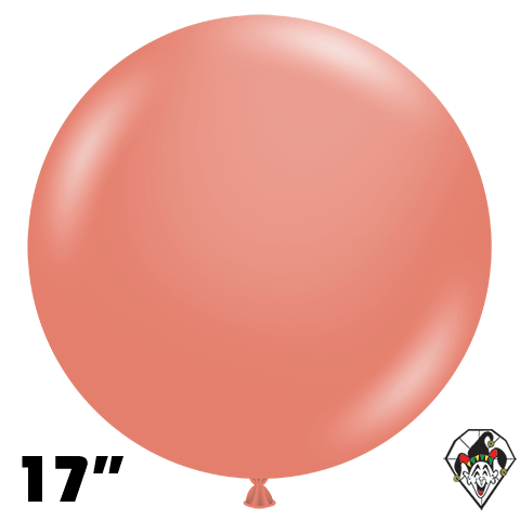 17 Inch Round Poppy Coral Balloons Tuftex 50ct