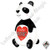 48 Inch Super Dimensional Valentine Panda Foil Balloon Betallic 1ct