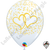 11 Inch Round Entwined Hearts White w/Gold Print Balloon Qualatex Party Pack 6ct