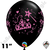 11 Inch Round Princess Pink Onyx Black Balloon Qualatex 50ct
