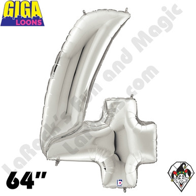 Palloncino Foil Numero 4 Argento – 40 Cm, Per Feste E Compleanni - 3