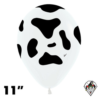 11 Inch Round Cow Print Sempertex 50ct